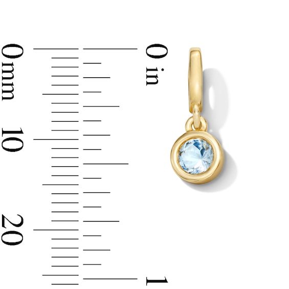 Bezel-Set Aquamarine Solitaire Necklace Charm in 10K Gold