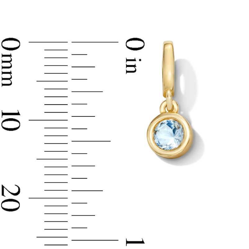Main Image 2 of Bezel-Set Aquamarine Solitaire Necklace Charm in 10K Gold