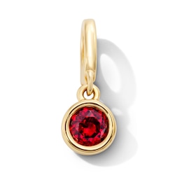Bezel-Set Garnet Solitaire Necklace Charm in 10K Gold