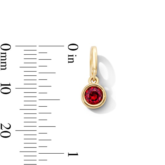 Bezel-Set Garnet Solitaire Necklace Charm in 10K Gold