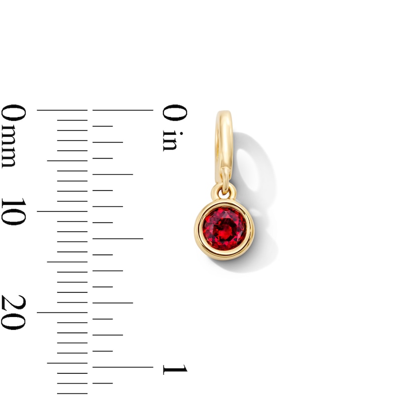Main Image 2 of Bezel-Set Garnet Solitaire Necklace Charm in 10K Gold