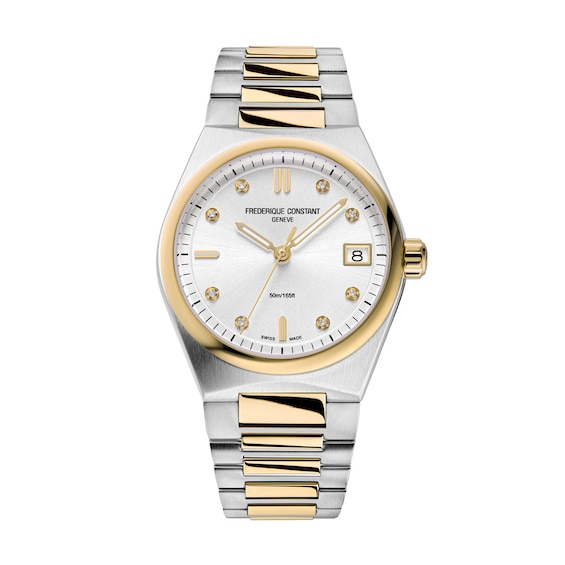 Ladies' Frederique Constant Highlife 1/20 CT. T.w. Diamond Two-Tone Watch with Silver-Tone Dial (Model: Fc-240Vd2Nh3B)