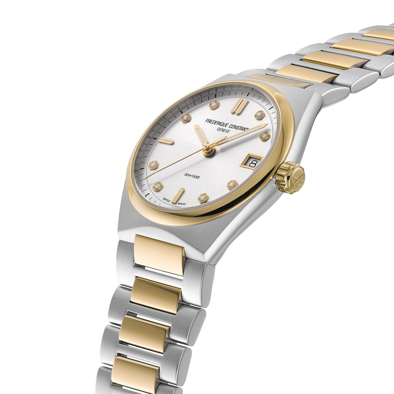 Main Image 2 of Ladies' Frederique Constant Highlife 1/20 CT. T.W. Diamond Two-Tone Watch with Silver-Tone Dial (Model: FC-240VD2NH3B)