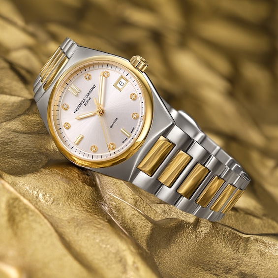 Ladies' Frederique Constant Highlife 1/20 CT. T.w. Diamond Two-Tone Watch with Silver-Tone Dial (Model: Fc-240Vd2Nh3B)