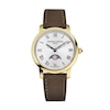 Thumbnail Image 1 of Ladies' Frederique Constant Slimline Moonphase Watch with Silver-Tone Dial and Brown Leather Strap (Model: FC-206RS1S5)