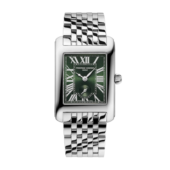 Unisex Frederique Constant Classics Carrée Small Seconds Analog Watch with Green Dial (Model: Fc-235Gr2C6B)