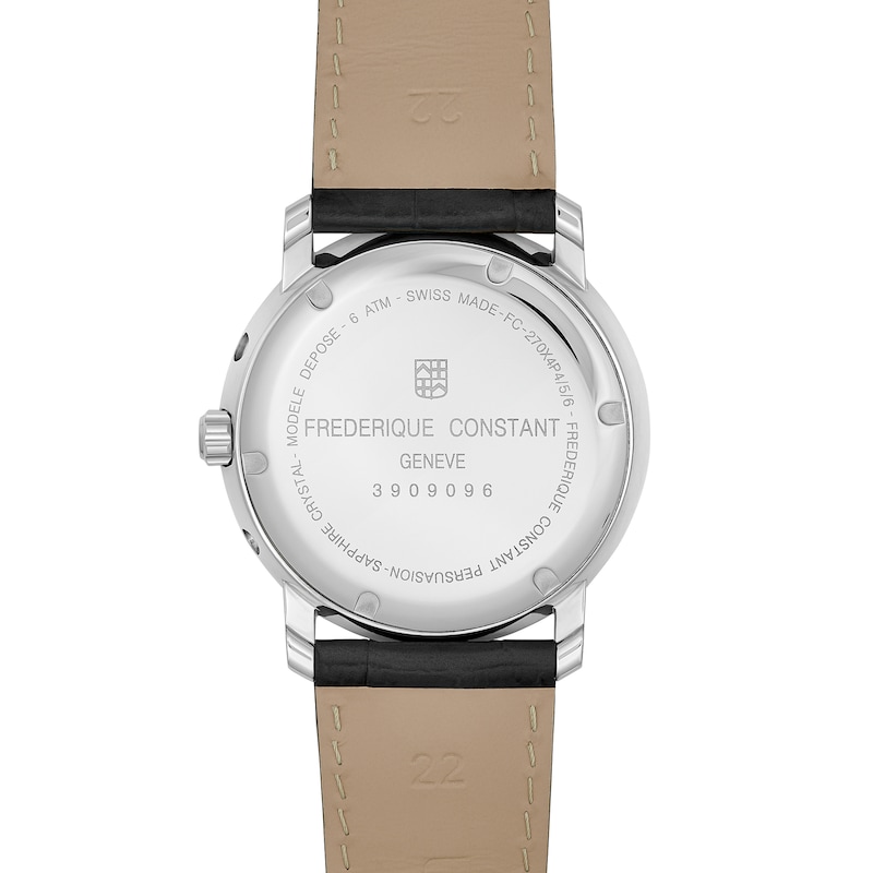 Main Image 3 of Men's Frederique Constant Classics Analog Watch with Silver-Tone Dial and Black Leather Strap (Model: FC-270SW4P26)