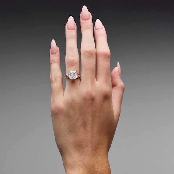 4-1/2 CT. T.w. Princess-Cut Certified Lab-Grown Diamond Frame Engagement Ring in 14K Gold (F/Vs2)