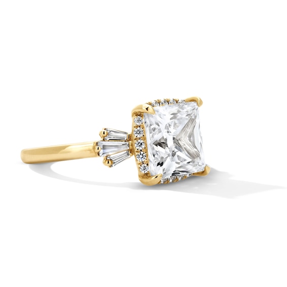 4-1/2 CT. T.w. Princess-Cut Certified Lab-Grown Diamond Frame Engagement Ring in 14K Gold (F/Vs2)