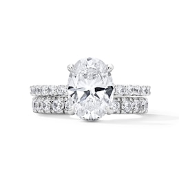 4-1/2 CT. T.W. Oval Certified Lab-Grown Diamond Bridal Set in 14K White Gold (F/VS2)