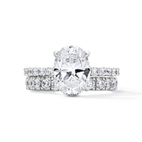 4-1/2 CT. T.w. Oval Certified Lab-Grown Diamond Bridal Set in 14K White Gold (F/Vs2)