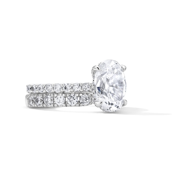 4-1/2 CT. T.w. Oval Certified Lab-Grown Diamond Bridal Set in 14K White Gold (F/Vs2)