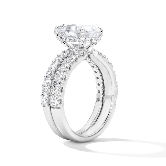 4-1/2 CT. T.w. Oval Certified Lab-Grown Diamond Bridal Set in 14K White Gold (F/Vs2)