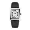 Thumbnail Image 1 of Ladies' Frederique Constant Classics Carrée Watch with Silver-Tone Dial and Black Leather Strap (Model: FC-235S2C6)