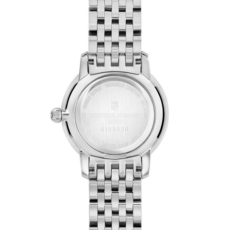 Main Image 3 of Ladies' Frederique Constant Slimline Mini Watch with White Dial and Stainless Steel Bracelet (Model: FC-200S6B)