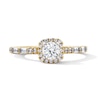 Thumbnail Image 1 of 3/4 CT. T.W. Certified Lab-Grown Diamond Cushion Frame Engagement Ring in 10K Gold (F/VS2)