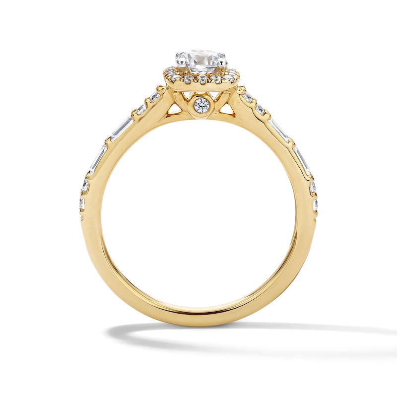 Main Image 3 of 3/4 CT. T.W. Certified Lab-Grown Diamond Cushion Frame Engagement Ring in 10K Gold (F/VS2)