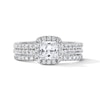 Thumbnail Image 1 of 2 CT. T.W. Princess-Cut Certified Lab-Grown Diamond Frame Bridal Set in 14K White Gold (F/VS2)