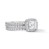 Thumbnail Image 4 of 2 CT. T.W. Princess-Cut Certified Lab-Grown Diamond Frame Bridal Set in 14K White Gold (F/VS2)