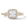 Thumbnail Image 1 of 1-3/8 CT. T.W. Princess-Cut Certified Lab-Grown Diamond Frame Engagement Ring in 14K Gold (F/VS2)
