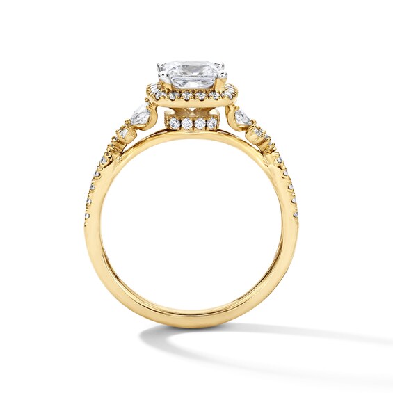 1-3/8 CT. T.w. Princess-Cut Certified Lab-Grown Diamond Frame Engagement Ring in 14K Gold (F/Vs2)