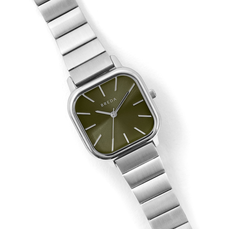 Main Image 3 of Unisex BREDA Esther Analog Watch with Olive Green Dial and Stainless Steel Bracelet (Model: 1735a)