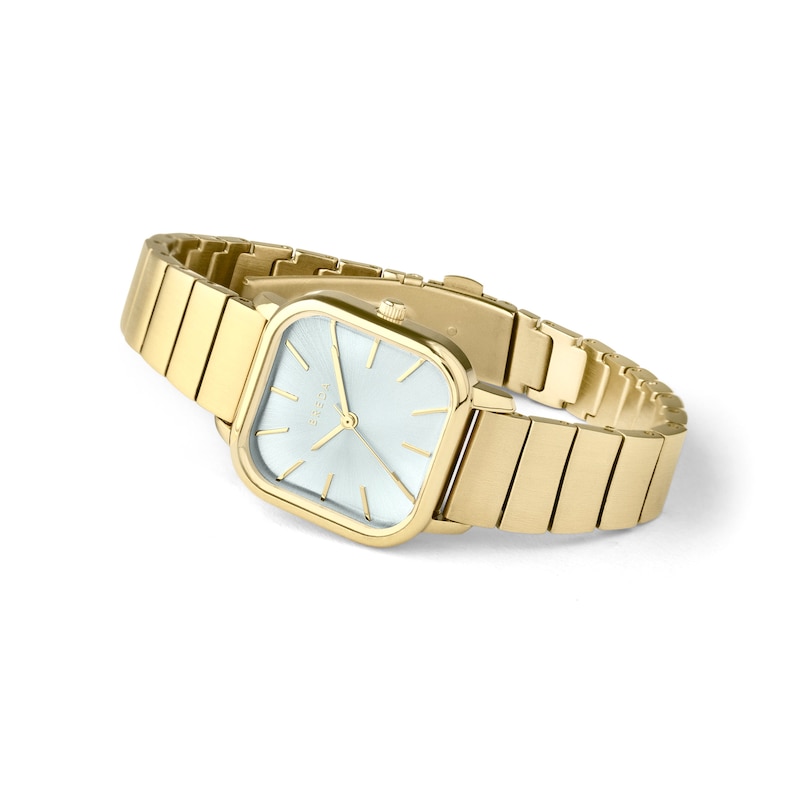 Main Image 2 of Unisex BREDA Esther Analog Watch with Silver-Tone Dial and 18K Gold-Plated Stainless Steel Bracelet (Model: 1735b)