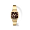 Thumbnail Image 1 of Unisex BREDA Esther Analog Watch with Espresso Brown Dial and 18K Gold-Plated Stainless Steel Bracelet (Model: 1735o)