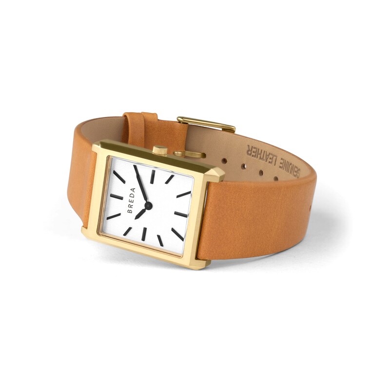 Main Image 2 of Men's BREDA Virgil Analog Watch with Ivory Dial and Clay Brown Leather Strap (Model: 1736a)