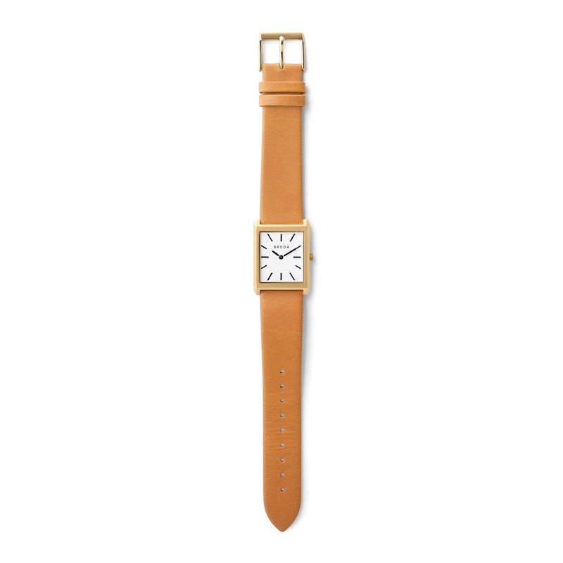 Main Image 3 of Men's BREDA Virgil Analog Watch with Ivory Dial and Clay Brown Leather Strap (Model: 1736a)
