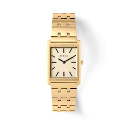 Men's BREDA Virgil Analog Watch with Champagne Dial and 18K Gold-Plated Stainless Steel Bracelet (Model: 1740b)