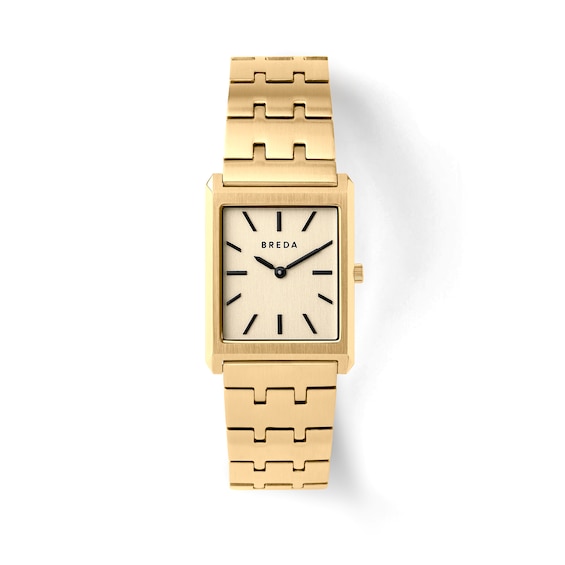 Men's Breda Virgil Analog Watch with Champagne Dial and 18K Gold-Plated Stainless Steel Bracelet (Model: 1740b)