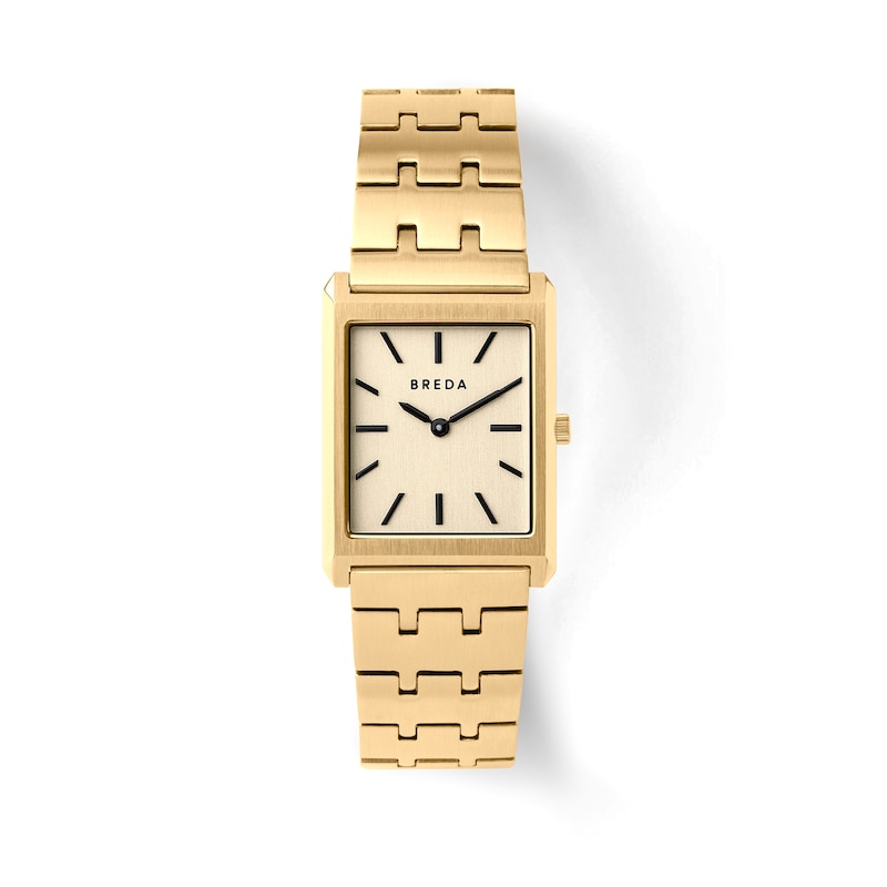 Main Image 1 of Men's BREDA Virgil Analog Watch with Champagne Dial and 18K Gold-Plated Stainless Steel Bracelet (Model: 1740b)