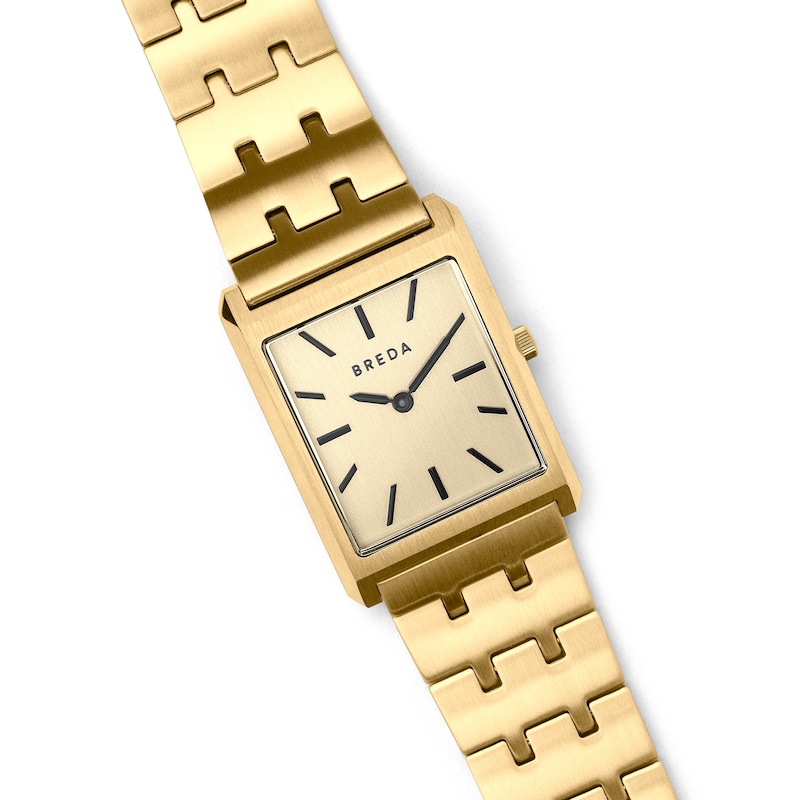 Main Image 3 of Men's BREDA Virgil Analog Watch with Champagne Dial and 18K Gold-Plated Stainless Steel Bracelet (Model: 1740b)