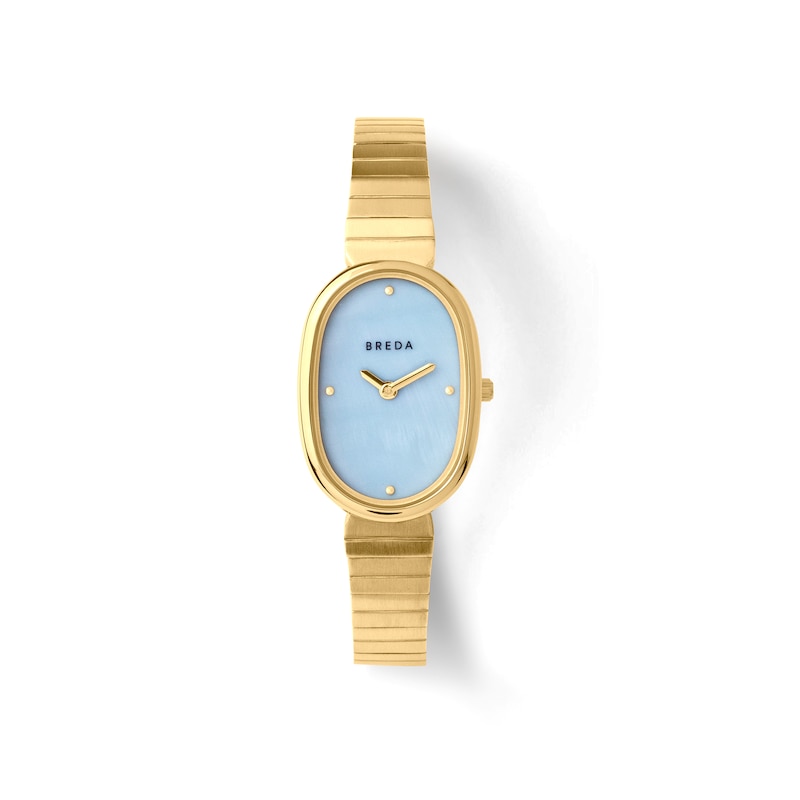 Main Image 1 of Ladies' BREDA Jane Analog Watch with Blue Mother-of-Pearl Dial and 18K Gold-Plated Bracelet (Model: 1741c)