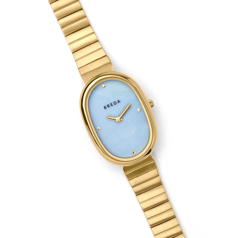 Main Image 3 of Ladies' BREDA Jane Analog Watch with Blue Mother-of-Pearl Dial and 18K Gold-Plated Bracelet (Model: 1741c)