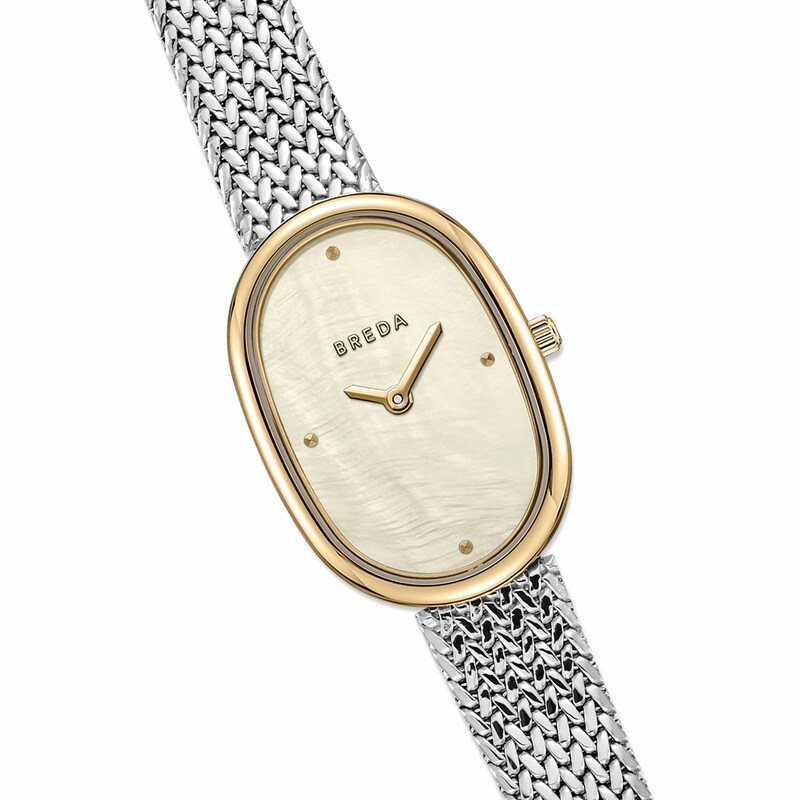 Main Image 3 of Ladies' BREDA Jane Analog Watch with Champagne Mother-of-Pearl Dial and Stainless Steel Mesh Bracelet (Model: 1741q)