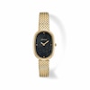 Thumbnail Image 1 of Ladies' BREDA Jane Analog Watch with Black Mother-of-Pearl Dial and 18K Gold-Plated Mesh Bracelet (Model: 1741r)