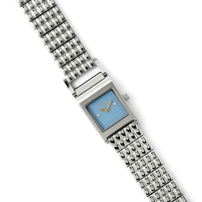 Main Image 3 of Unisex BREDA Revel Analog Watch with Blue Dial and Stainless Steel Bracelet (Model: 1746a)