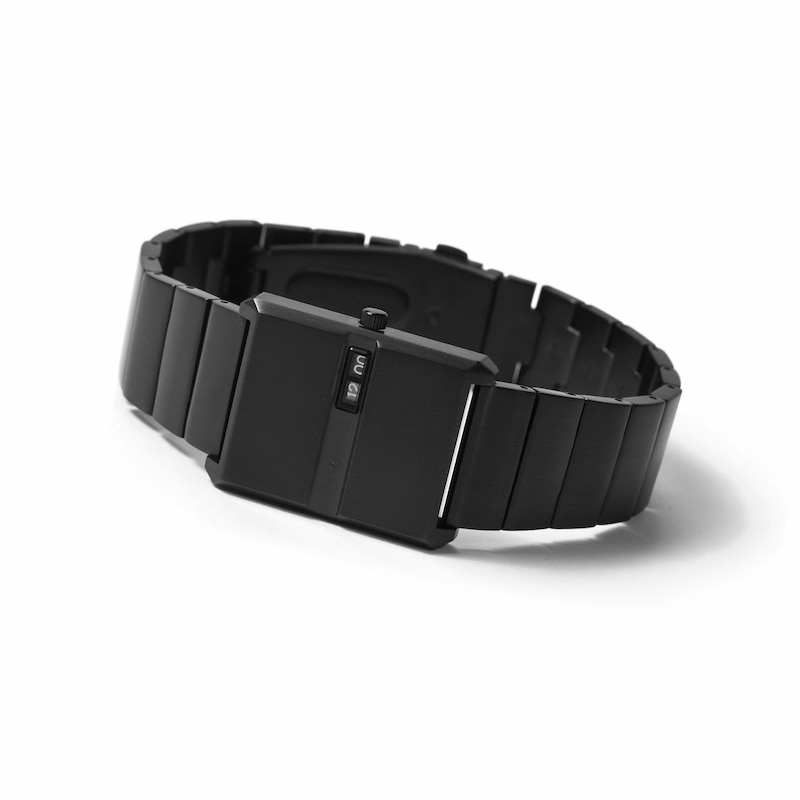 Main Image 2 of Men's BREDA Pulse Rectangle Black-Plated Stainless Steel Bracelet Watch (Model: 1750c)