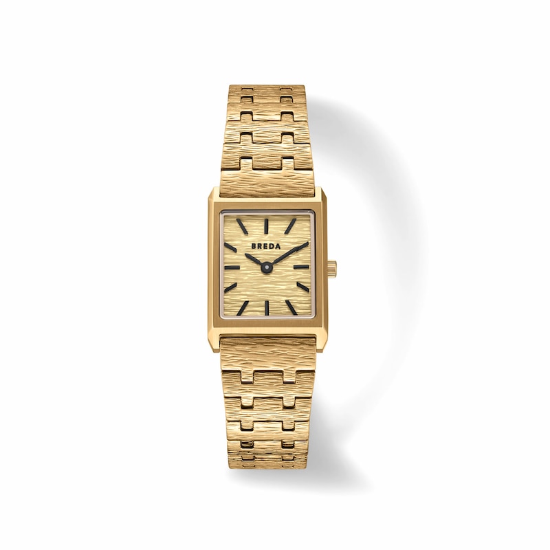 Main Image 1 of Men's BREDA Virgil Revival Analog Watch with Gold-Tone Dial and 18K Gold-Plated Stainless Steel Bracelet (Model: 1754a)