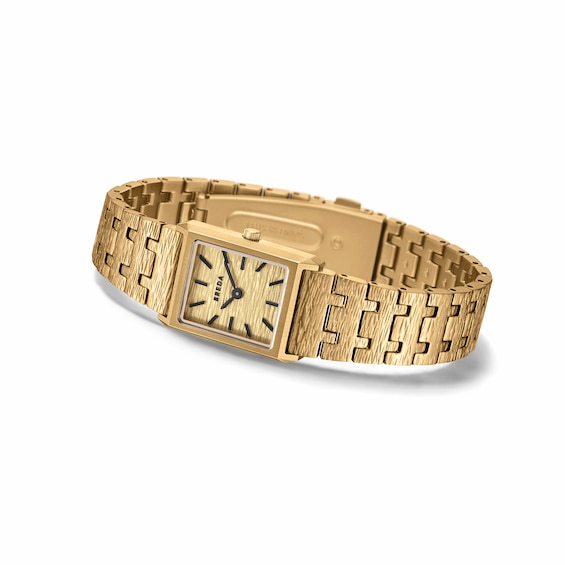 Men's Breda Virgil Revival Analog Watch with Gold-Tone Dial and 18K Gold-Plated Stainless Steel Bracelet (Model: 1754a)