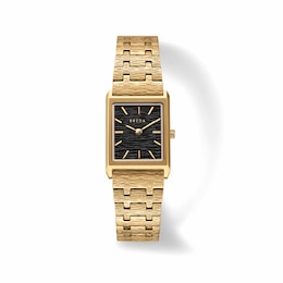 Men's BREDA Virgil Revival Analog Watch with Black Dial and 18K Gold-Plated Stainless Steel Bracelet (Model: 1754d)