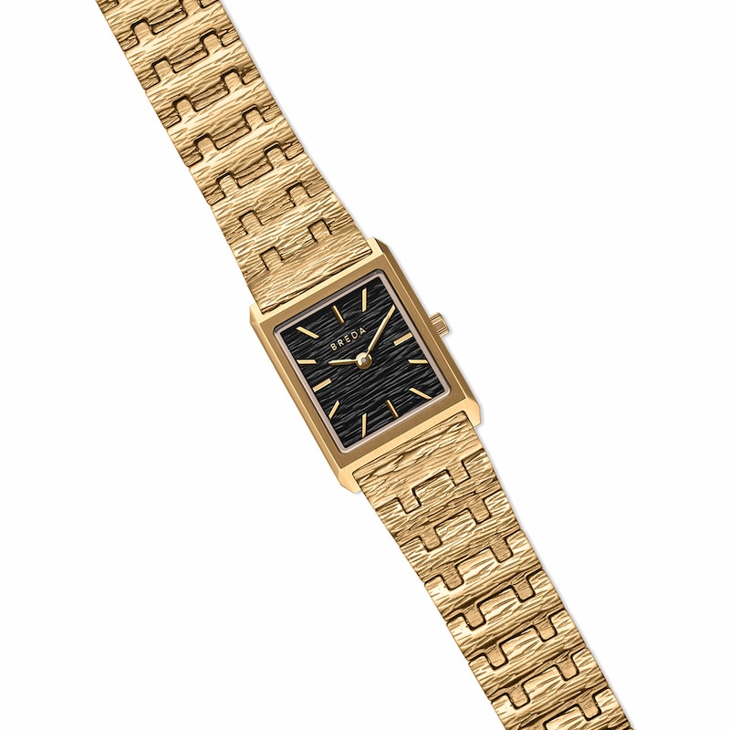 Main Image 3 of Men's BREDA Virgil Revival Analog Watch with Black Dial and 18K Gold-Plated Stainless Steel Bracelet (Model: 1754d)