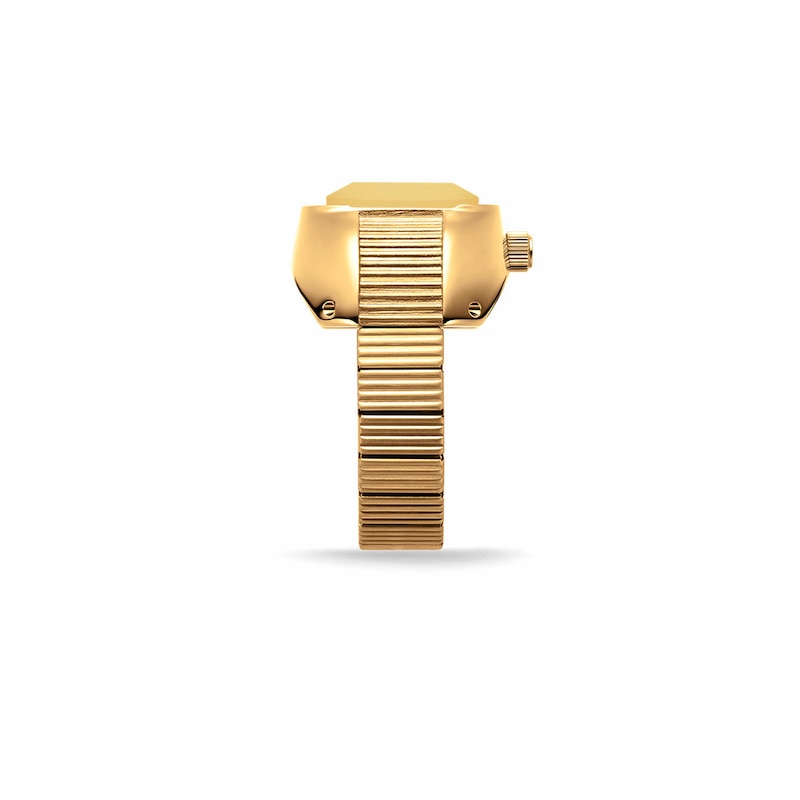 Main Image 4 of BREDA Nocturne Time Ring with Amber Dial and 18K Gold-Plated Stainless Steel Expander Band (Model: 1755a)