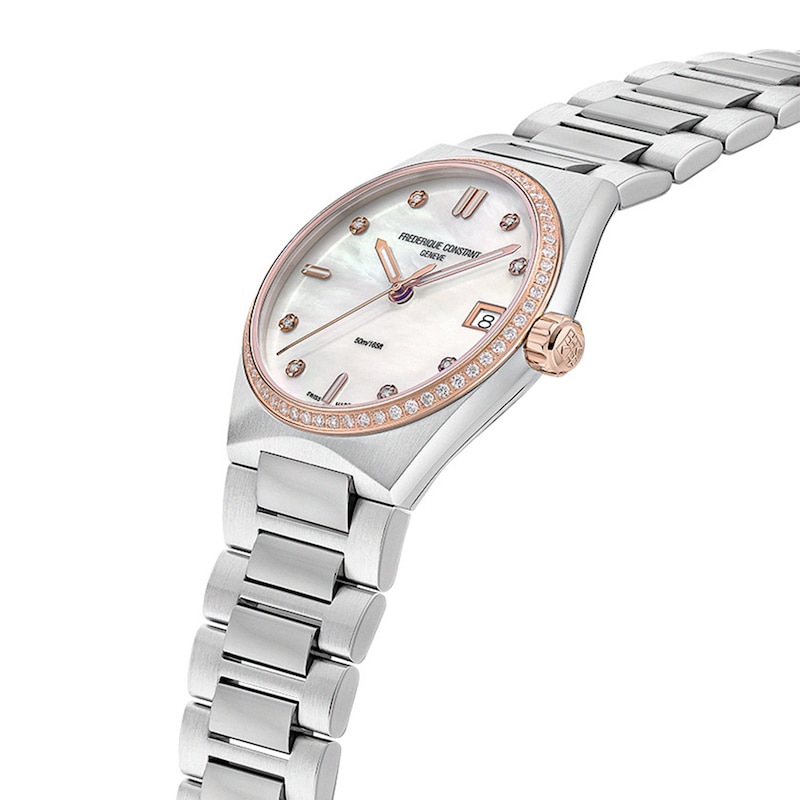 Main Image 2 of Ladies' Frederique Constant Highlife 1/2 CT. T.W. Diamond Watch with Mother-of-Pearl Dial (Model: FC-240MPWD2NHD2B)