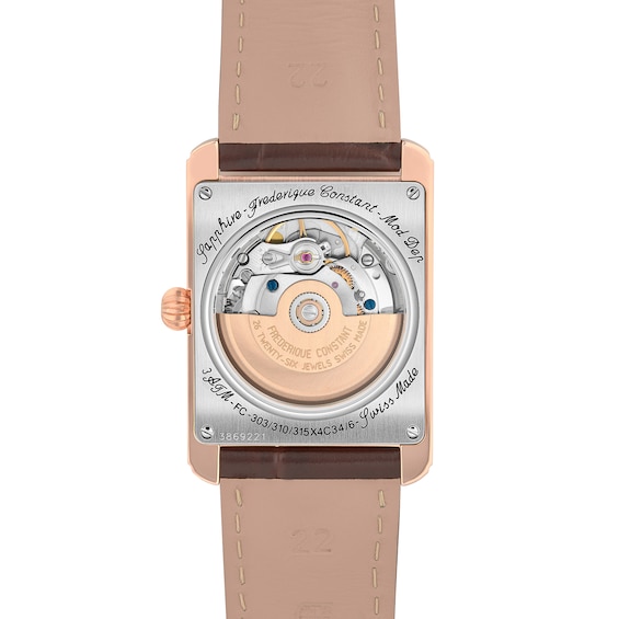 Men's Frederique Constant Classics Heart Beat Automatic Watch with Silver-Tone Dial and Leather Strap (Model: Fc-311S4C4)