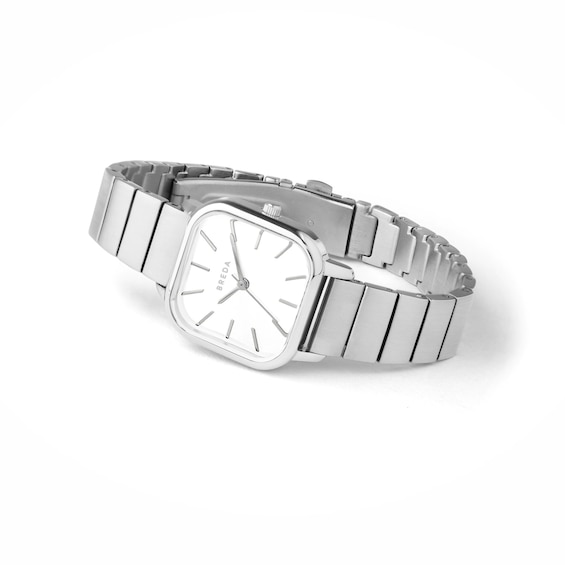 Unisex Breda Esther Analog Watch with Ivory Dial and Stainless Steel Bracelet (Model: 1735c)