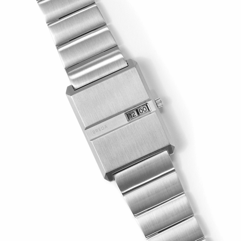 Main Image 3 of Men's BREDA Pulse Rectangle Stainless Steel Bracelet Watch (Model: 1750b)