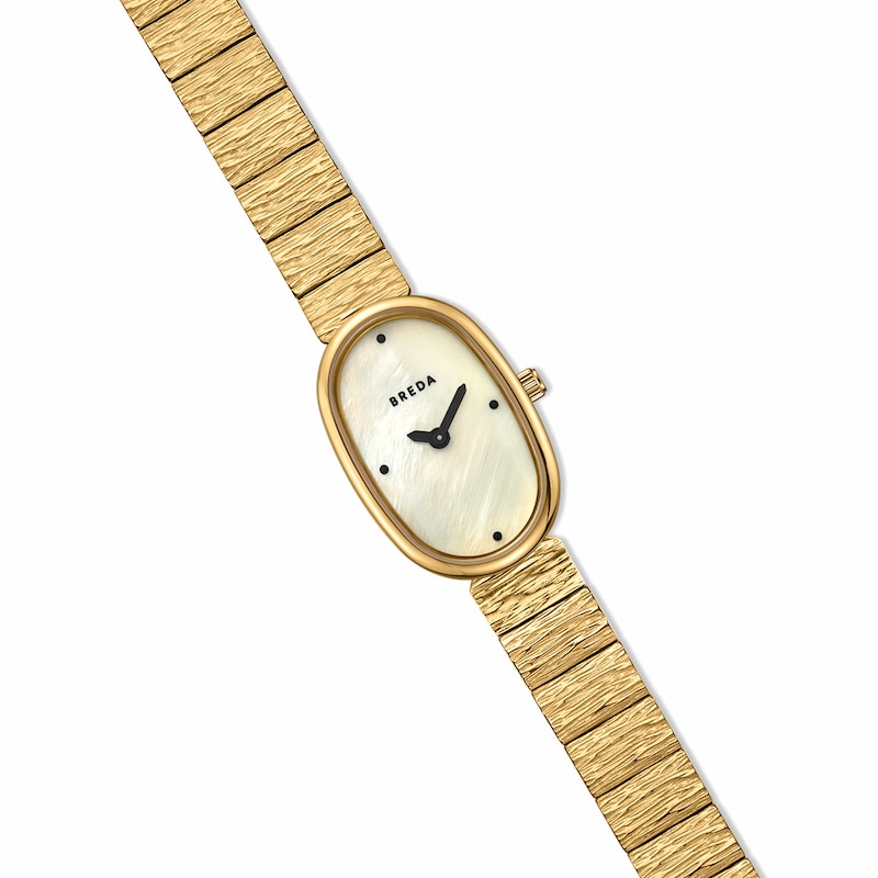 Main Image 3 of Ladies' BREDA Jane Revival Analog Watch with Champagne Mother-of-Pearl Dial and 18K Gold-Plated Bracelet (Model: 1753a)